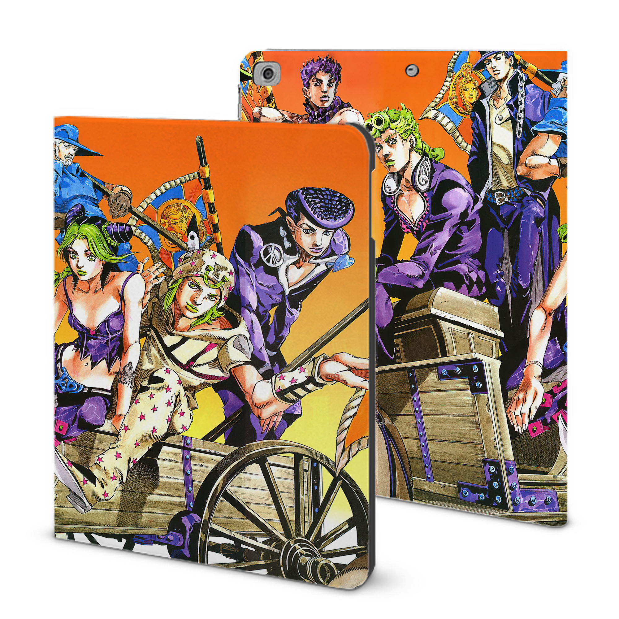 （画像用） ジョジョの奇妙な冒険 JoJo's Bizarre Adventure IPad ケース ブック型 PUレザー TPU 耐衝撃 軽量 薄型 ペン収納なし 全面保護 IPad 各モデル対応